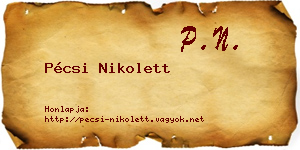 Pécsi Nikolett névjegykártya