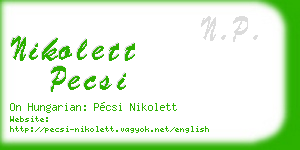 nikolett pecsi business card