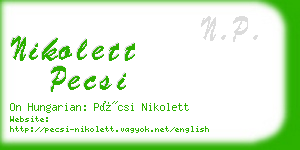 nikolett pecsi business card